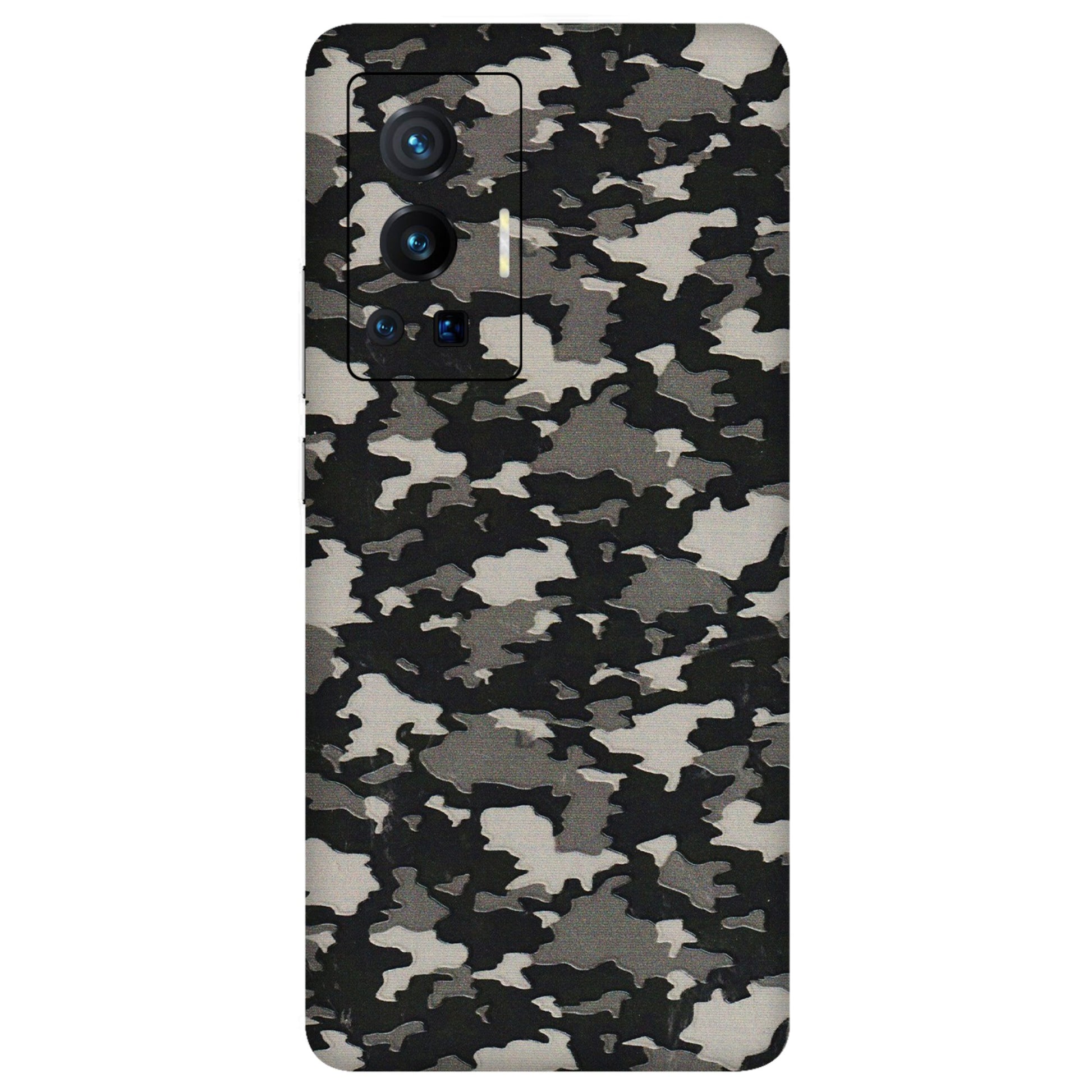 VIVO Z/V/X/T/U/S Series Phone Skins (All Models) - Black/Grey Camoflaunge - 3D Embossed Finish (L-142) Vivo X70 Pro (5G)