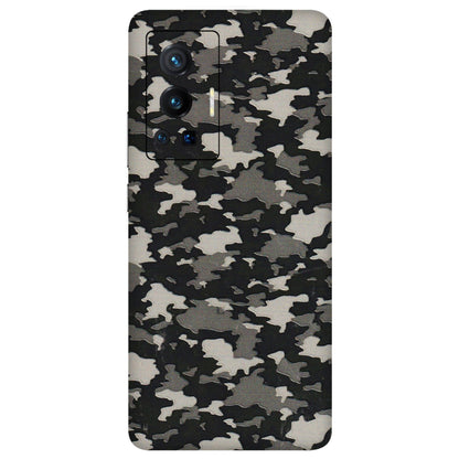 VIVO Z/V/X/T/U/S Series Phone Skins (All Models) - Black/Grey Camoflaunge - 3D Embossed Finish (L-142) Vivo X70 Pro (5G)