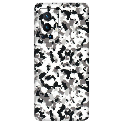 VIVO Z/V/X/T/U/S Series Phone Skins (All Models) - White Black Camouflage - 3D Embossed Finish (L-18) Vivo X70 Pro (5G)