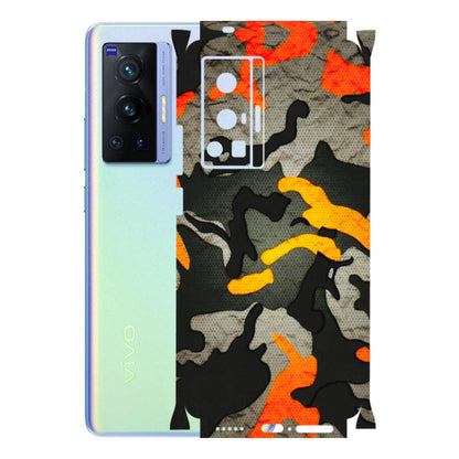 VIVO Z/V/X/T/U/S Series Phone Skins (All Models) - Orange Camouflage - 3D Embossed Finish (L-204) Vivo X70 Pro (5G)