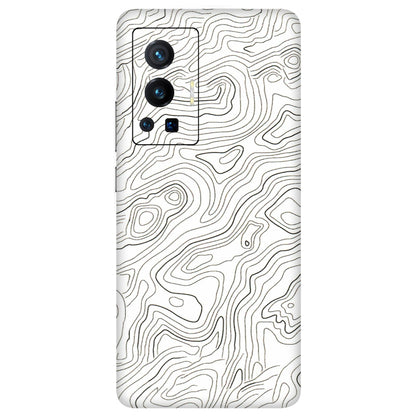 VIVO Z/V/X/T/U/S Series Phone Skins (All Models) - White Black Swirls - 3D Embossed Finish (L-219) Vivo X70 Pro (5G)