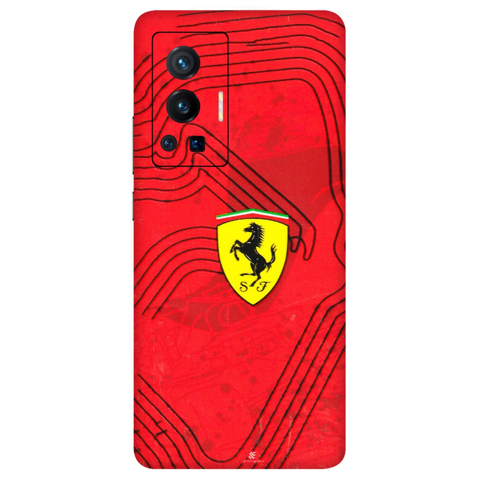 VIVO Z/V/X/T/U/S Series Phone Skins (All Models) - Red Ferrari Logo Stylish - 3D Embossed Finish (L-238) Vivo X70 Pro (5G)