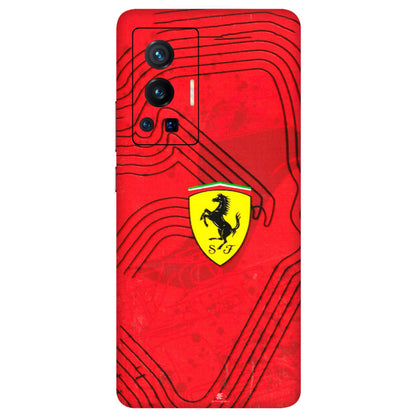 VIVO Z/V/X/T/U/S Series Phone Skins (All Models) - Red Ferrari Logo Stylish - 3D Embossed Finish (L-238) Vivo X70 Pro (5G)