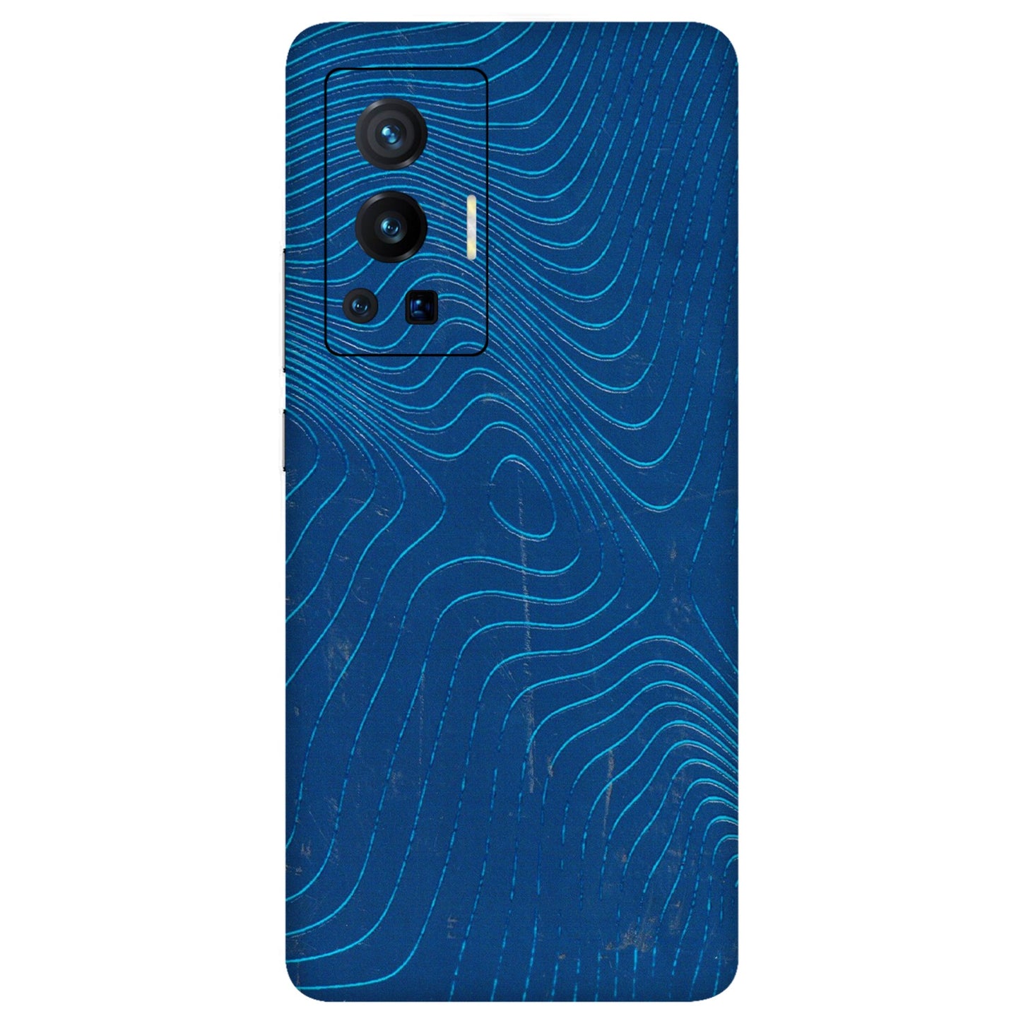VIVO Z/V/X/T/U/S Series Phone Skins (All Models) - Abstract Blue Line Map - 3D Embossed Finish (L-272) Vivo X70 Pro (5G)