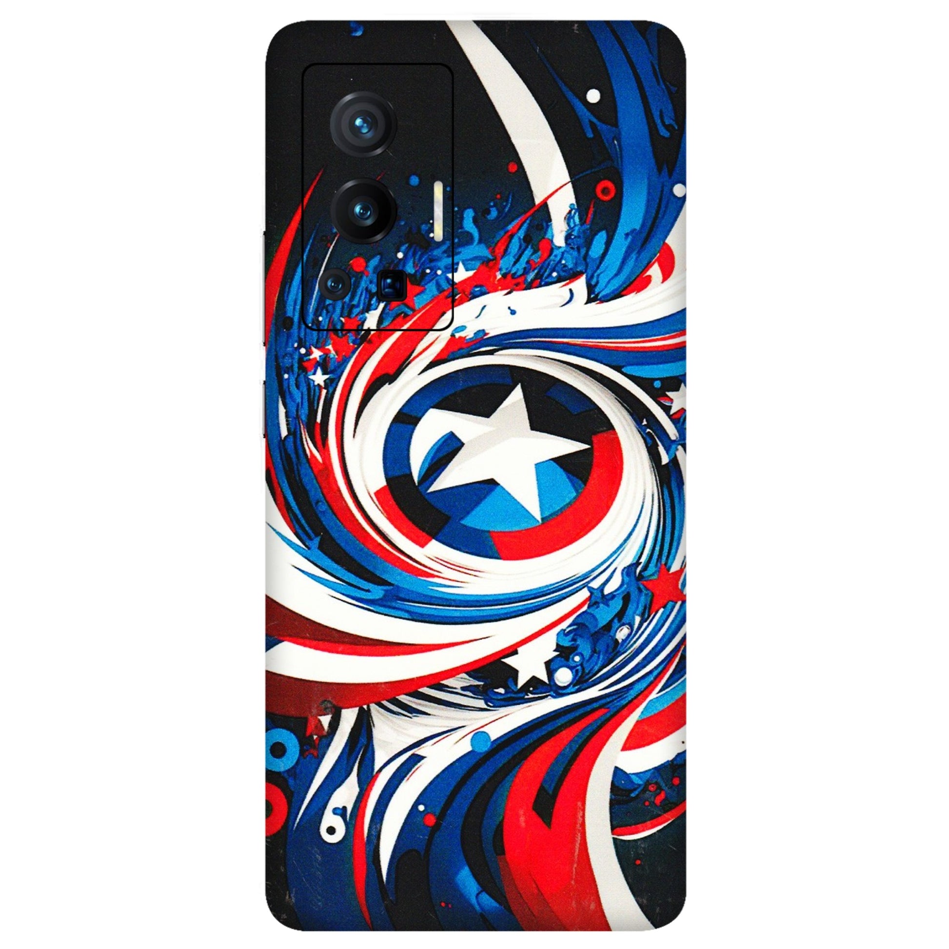 VIVO Z/V/X/T/U/S Series Phone Skins (All Models) - Captain America Logo - 3D Embossed Finish (L-307) Vivo X70 Pro (5G)