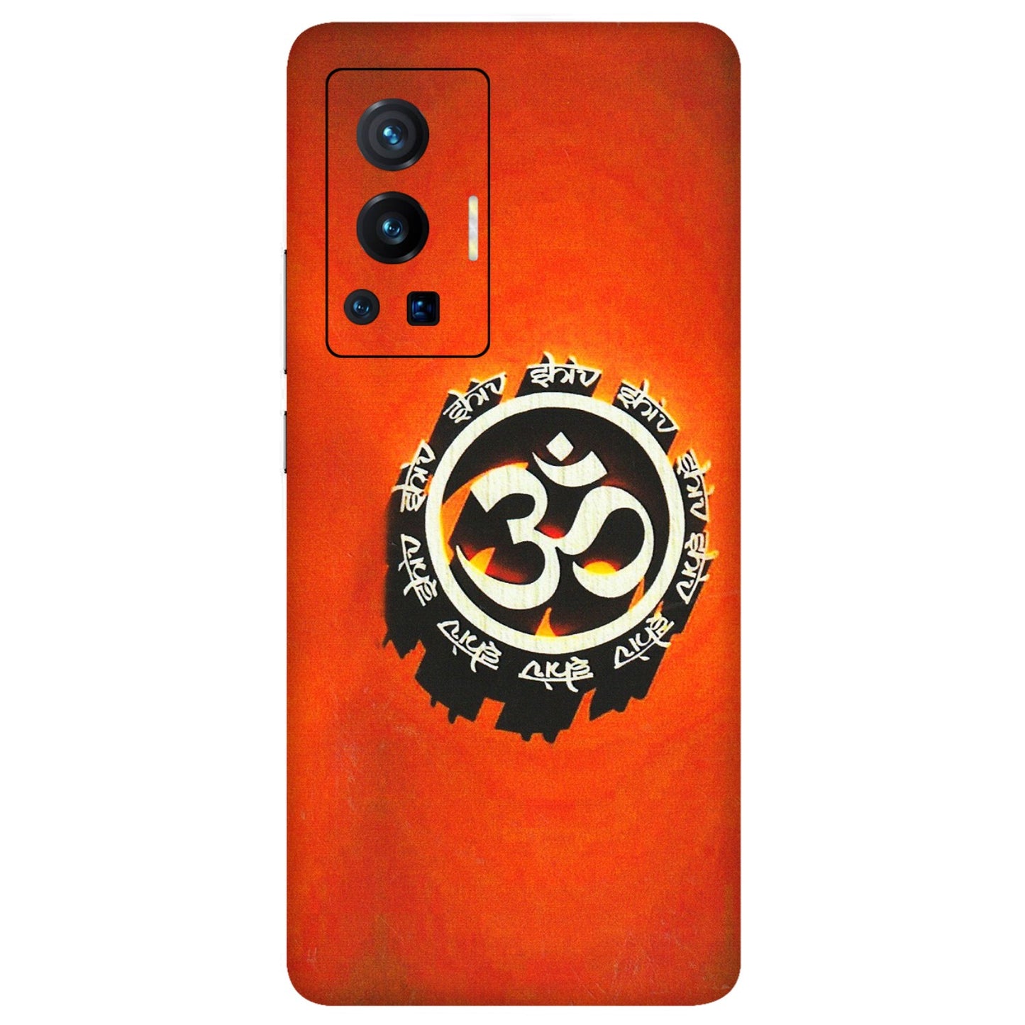 VIVO Z/V/X/T/U/S Series Phone Skins (All Models) - Aum Shiv Orange - 3D Embossed Finish (L-32) Vivo X70 Pro (5G)
