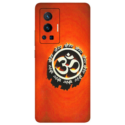 VIVO Z/V/X/T/U/S Series Phone Skins (All Models) - Aum Shiv Orange - 3D Embossed Finish (L-32) Vivo X70 Pro (5G)
