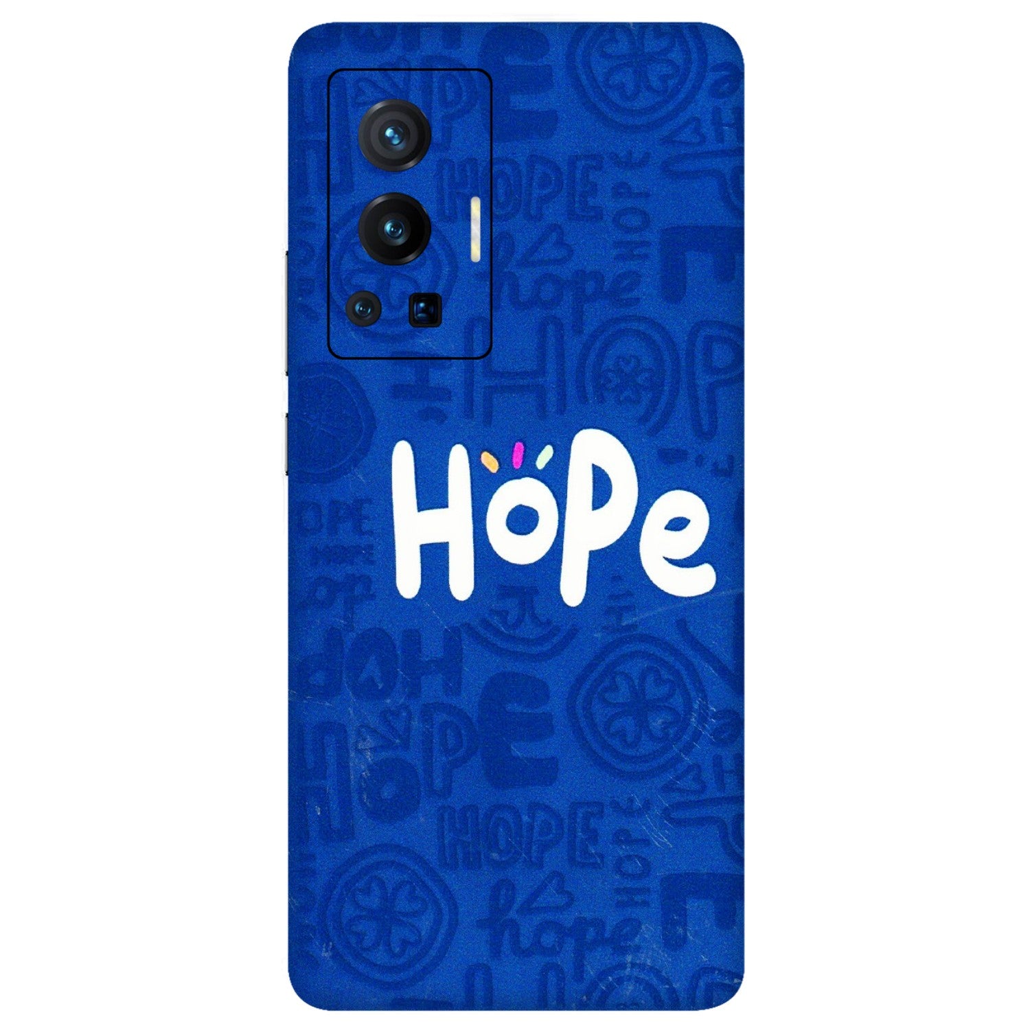 VIVO Z/V/X/T/U/S Series Phone Skins (All Models) - Hope Doodles Blue - 3D Embossed Finish (L-43) Vivo X70 Pro (5G)