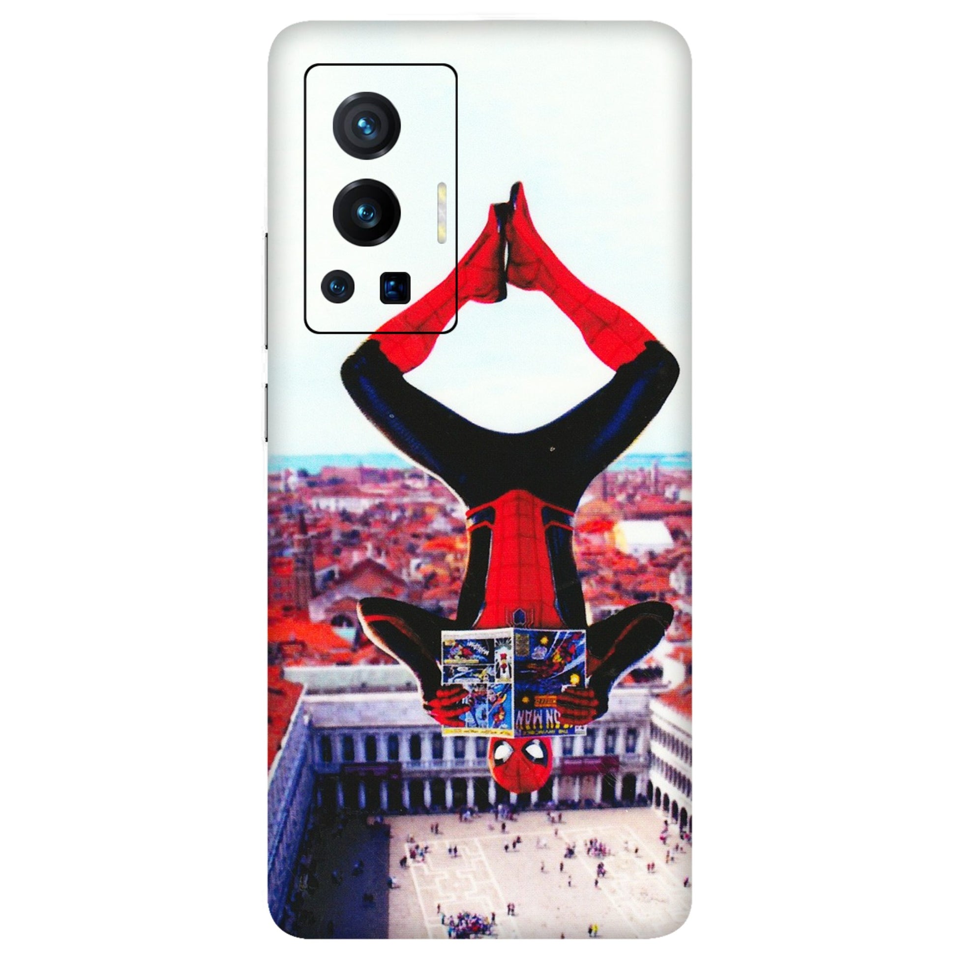 VIVO Z/V/X/T/U/S Series Phone Skins (All Models) - Spiderman Hanging - 3D Embossed Finish (L-53) Vivo X70 Pro (5G)