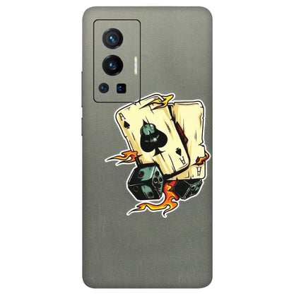 VIVO Z/V/X/T/U/S Series Phone Skins (All Models) - Grey Cards Of Ace - 3D Embossed Finish (L-77) Vivo X70 Pro (5G)