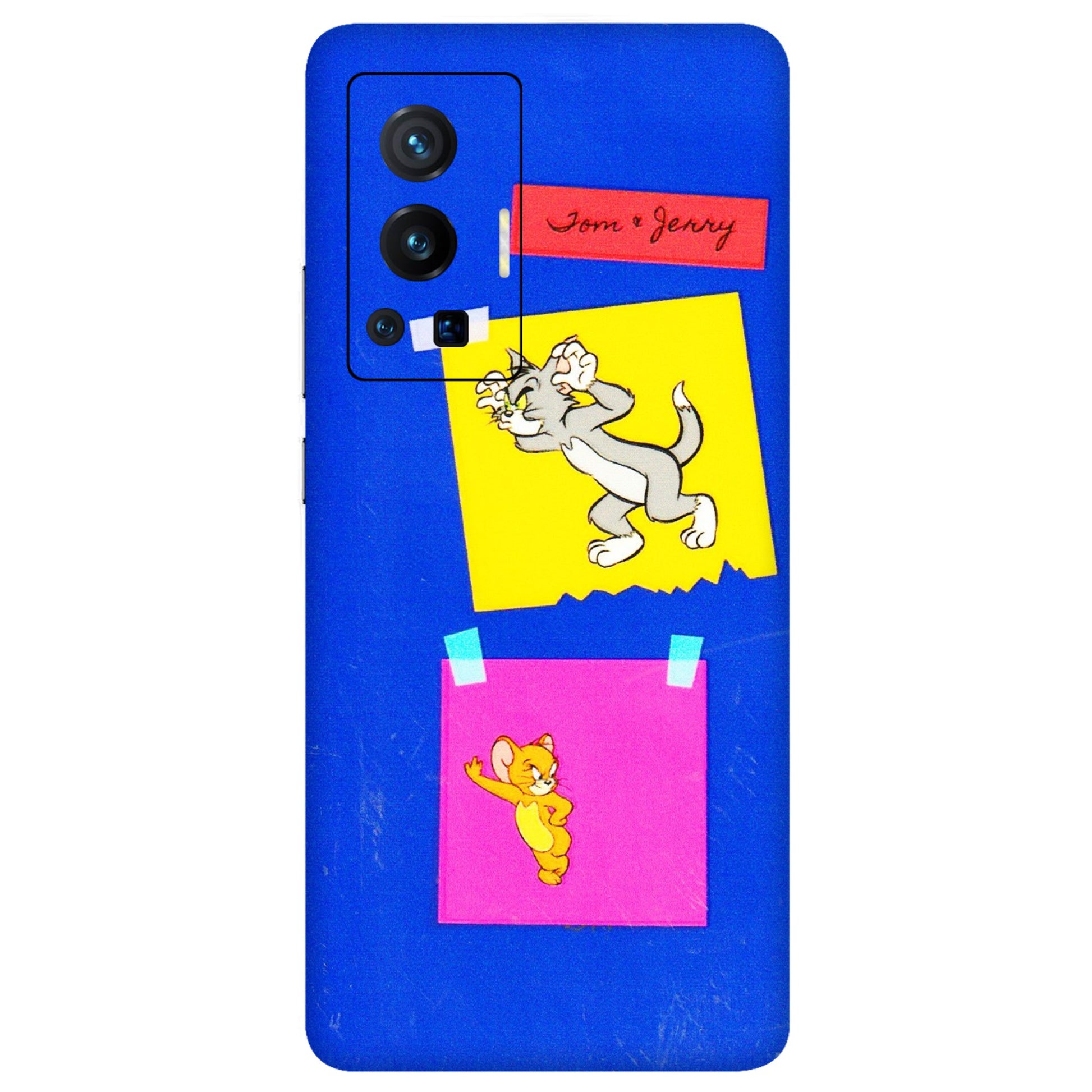 VIVO Z/V/X/T/U/S Series Phone Skins (All Models) - Tom N Jerry Sticky Notes - 3D Embossed Finish (L-88) Vivo X70 Pro (5G)
