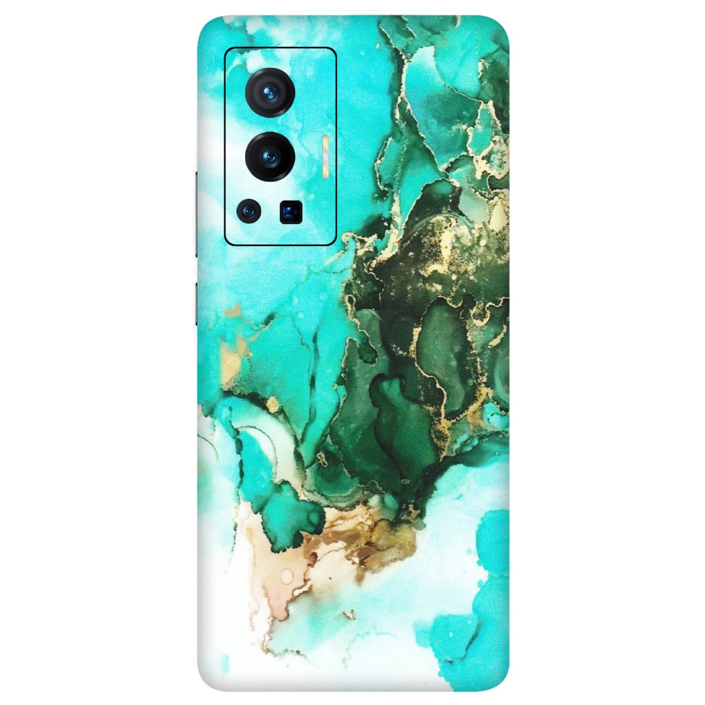 VIVO Z/V/X/T/U/S Series Phone Skins (All Models) - The Blue Gold Marble - Matte Finish (M-124) Vivo X70 Pro (5G)