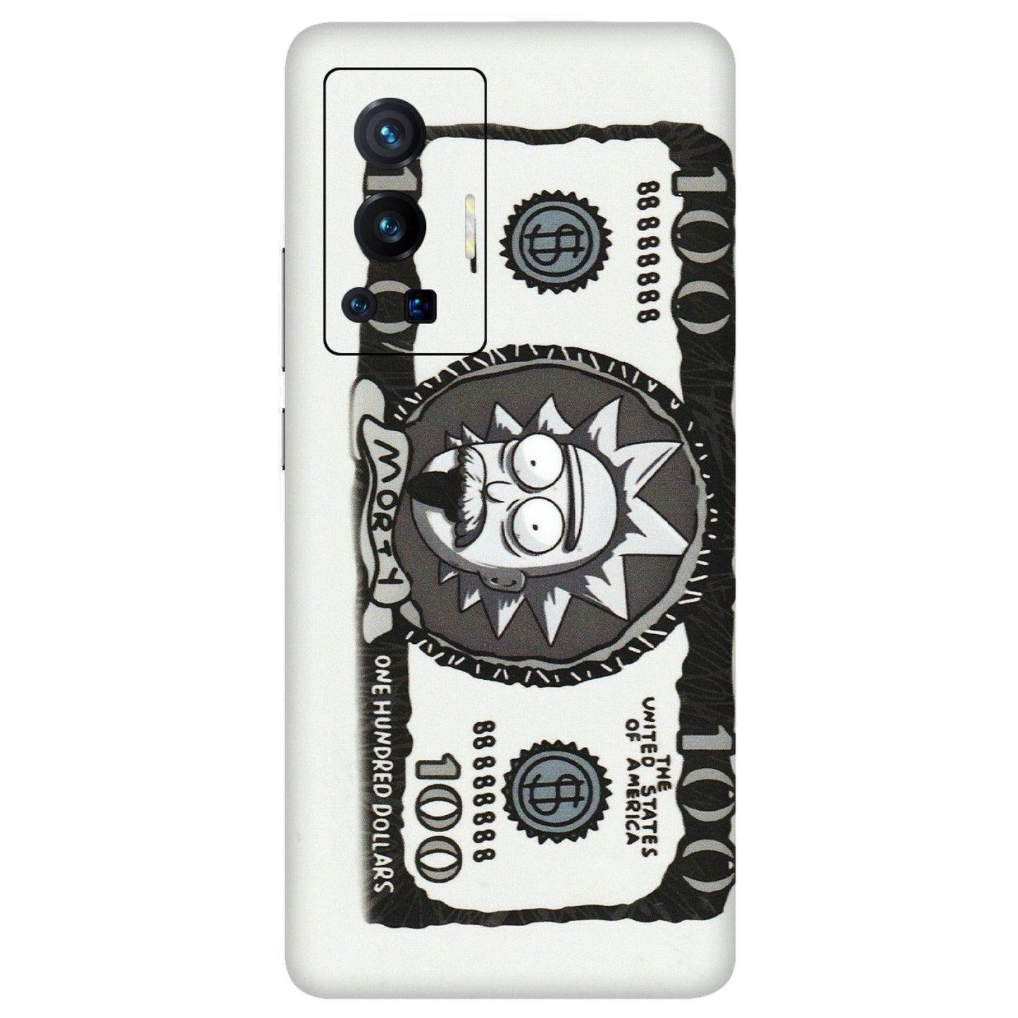 VIVO Z/V/X/T/U/S Series Phone Skins (All Models) - Rick And Morty Hundred Dollar Anime - Matte Finish (M-161) Vivo X70 Pro (5G)