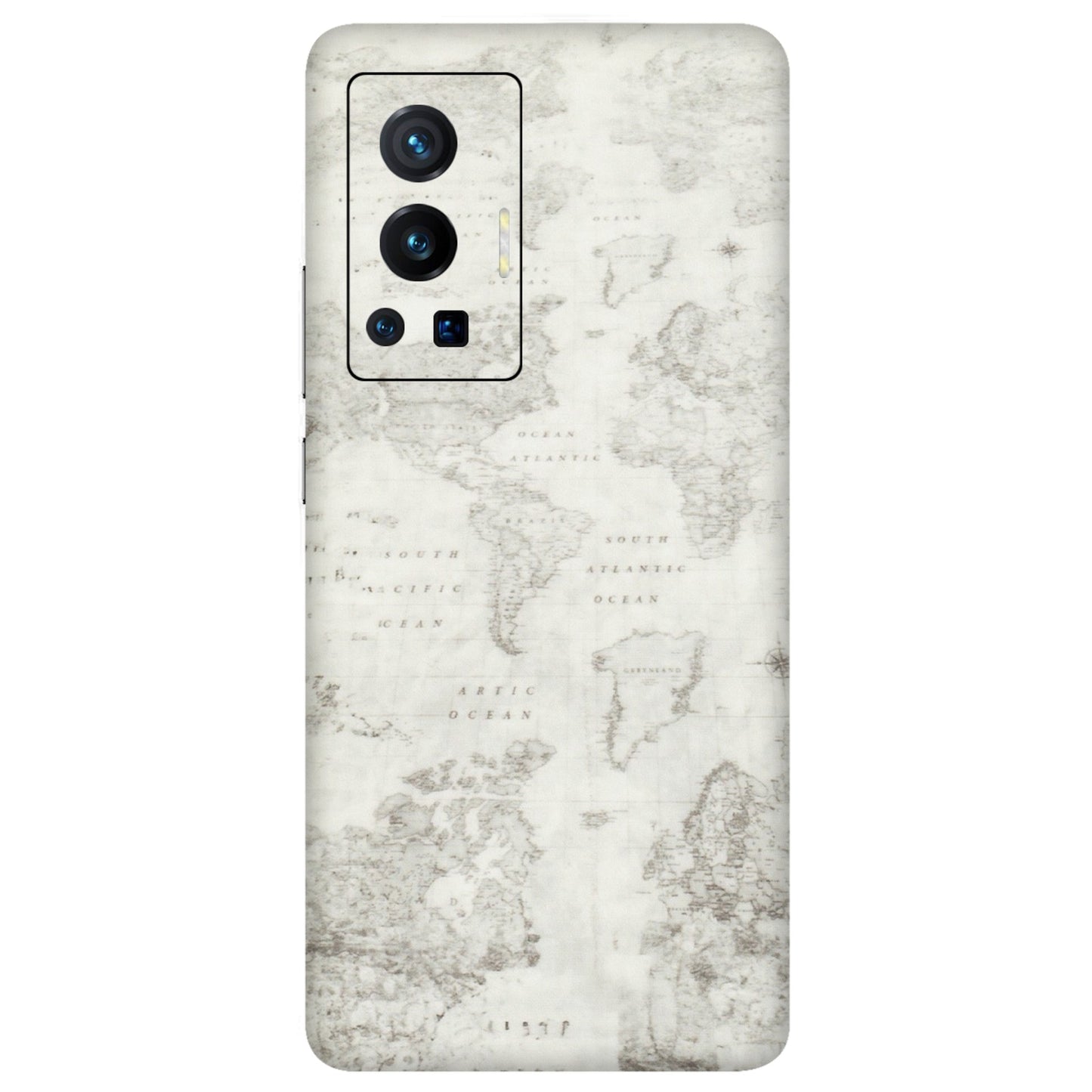 VIVO Z/V/X/T/U/S Series Phone Skins (All Models) - World Travel Map - Transparent Finish (T-04) Vivo X70 Pro (5G)