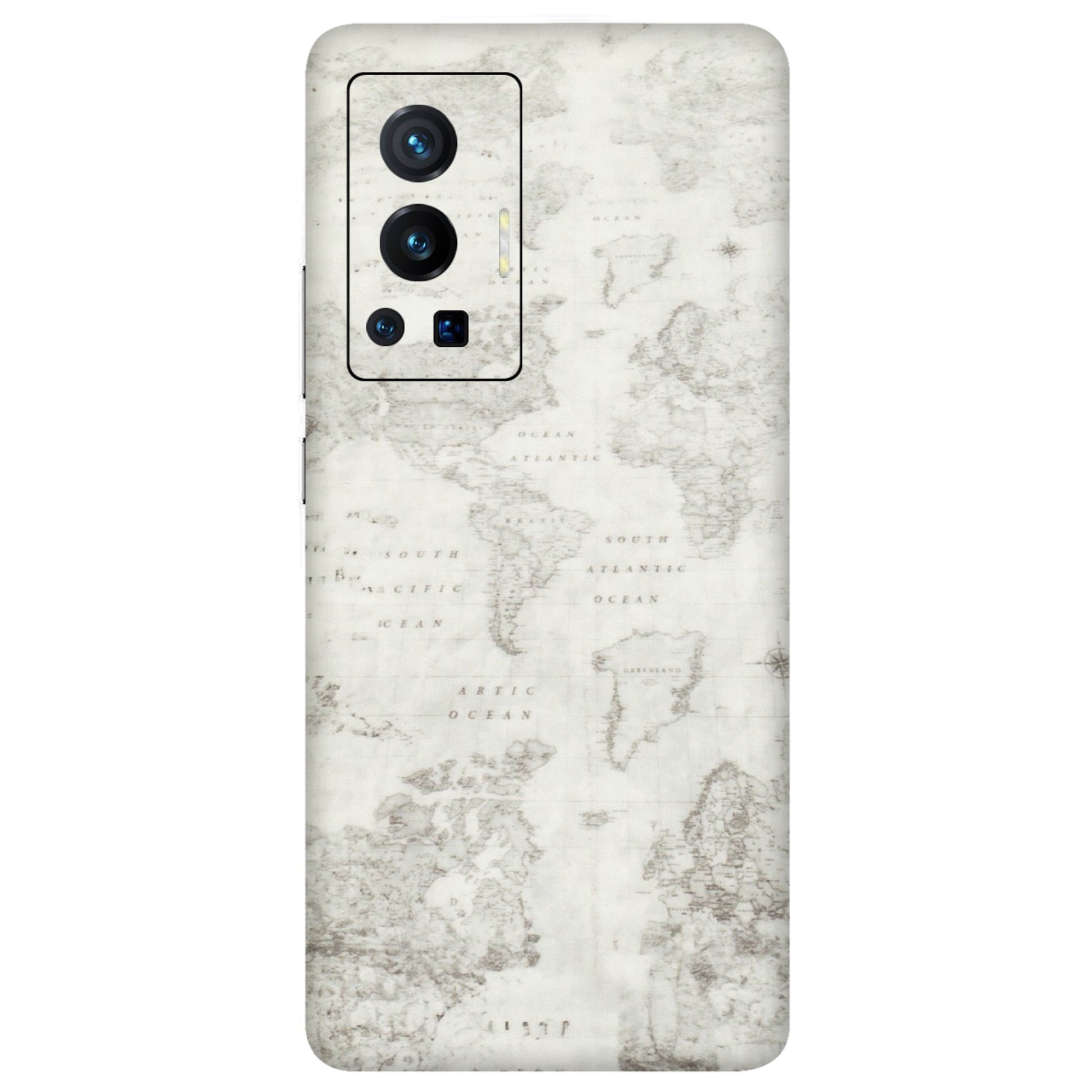 VIVO Z/V/X/T/U/S Series Phone Skins (All Models) - World Travel Map - Transparent Finish (T-04) Vivo X70 Pro (5G)