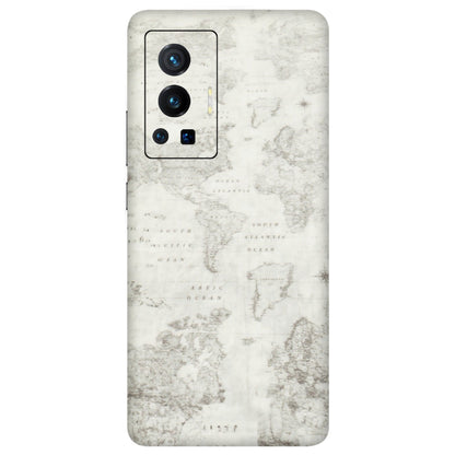 VIVO Z/V/X/T/U/S Series Phone Skins (All Models) - World Travel Map - Transparent Finish (T-04) Vivo X70 Pro (5G)