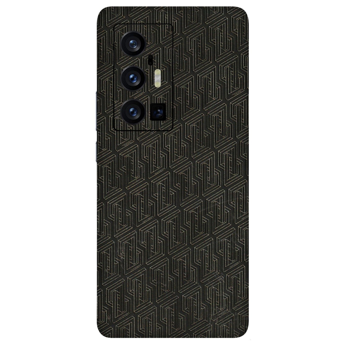 VIVO Z/V/X/T/U/S Series Phone Skins (All Models) - Black Abstract Pattern - 3D Embossed Finish (L-117) Vivo X70 Pro Plus (5G)