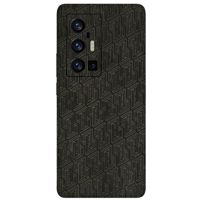 VIVO Z/V/X/T/U/S Series Phone Skins (All Models) - Black Abstract Pattern - 3D Embossed Finish (L-117) Vivo X70 Pro Plus (5G)