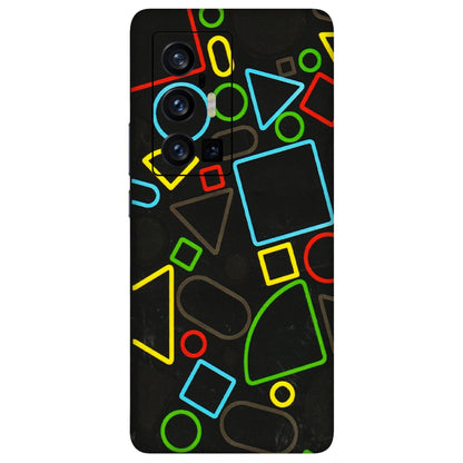 VIVO Z/V/X/T/U/S Series Phone Skins (All Models) - Black Shapes - 3D Embossed Finish (L-131) Vivo X70 Pro Plus (5G)