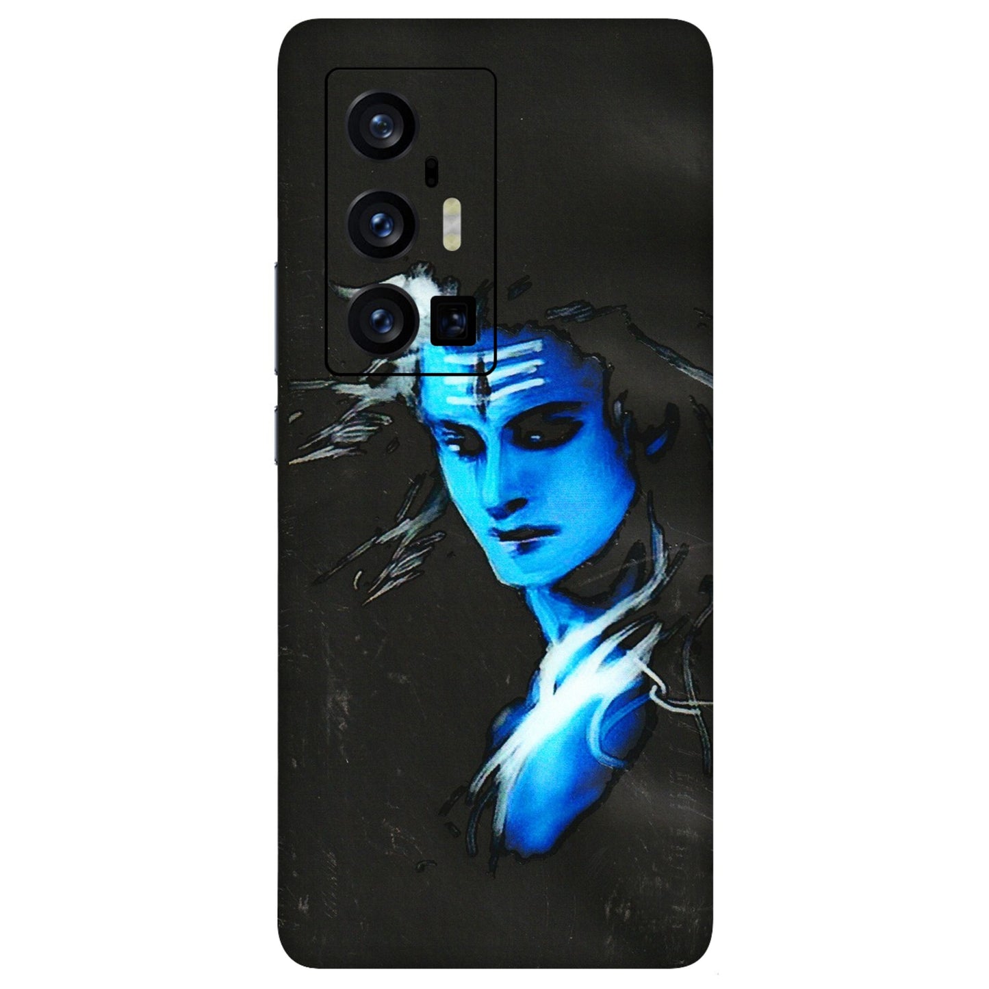 VIVO Z/V/X/T/U/S Series Phone Skins (All Models) - Har Har Mahadev Blue/Black - 3D Embossed Finish (L-185) Vivo X70 Pro Plus (5G)