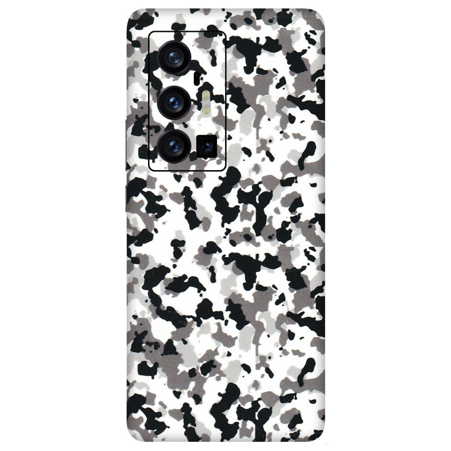 VIVO Z/V/X/T/U/S Series Phone Skins (All Models) - White Black Camouflage - 3D Embossed Finish (L-18) Vivo X70 Pro Plus (5G)