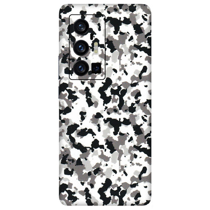VIVO Z/V/X/T/U/S Series Phone Skins (All Models) - White Black Camouflage - 3D Embossed Finish (L-18) Vivo X70 Pro Plus (5G)