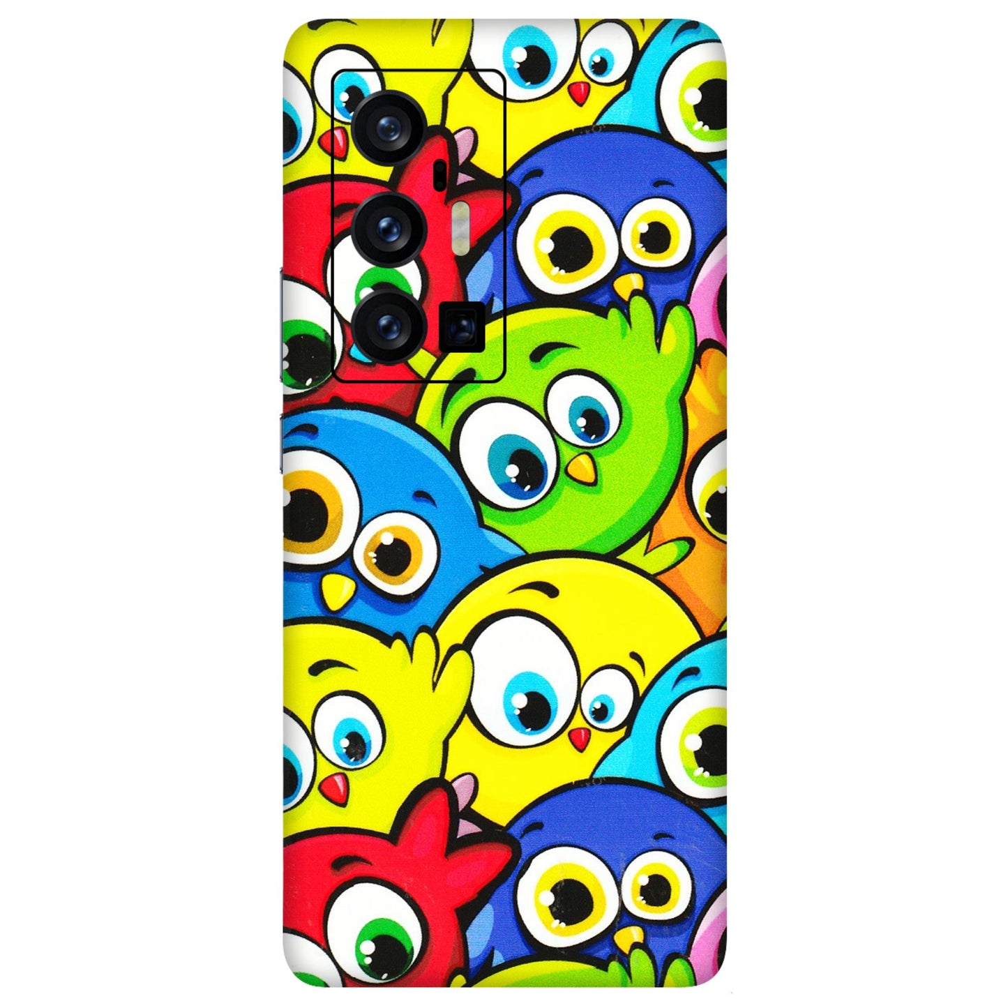 VIVO Z/V/X/T/U/S Series Phone Skins (All Models) - Cute Fluffy Birds - 3D Embossed Finish (L-213) Vivo X70 Pro Plus (5G)