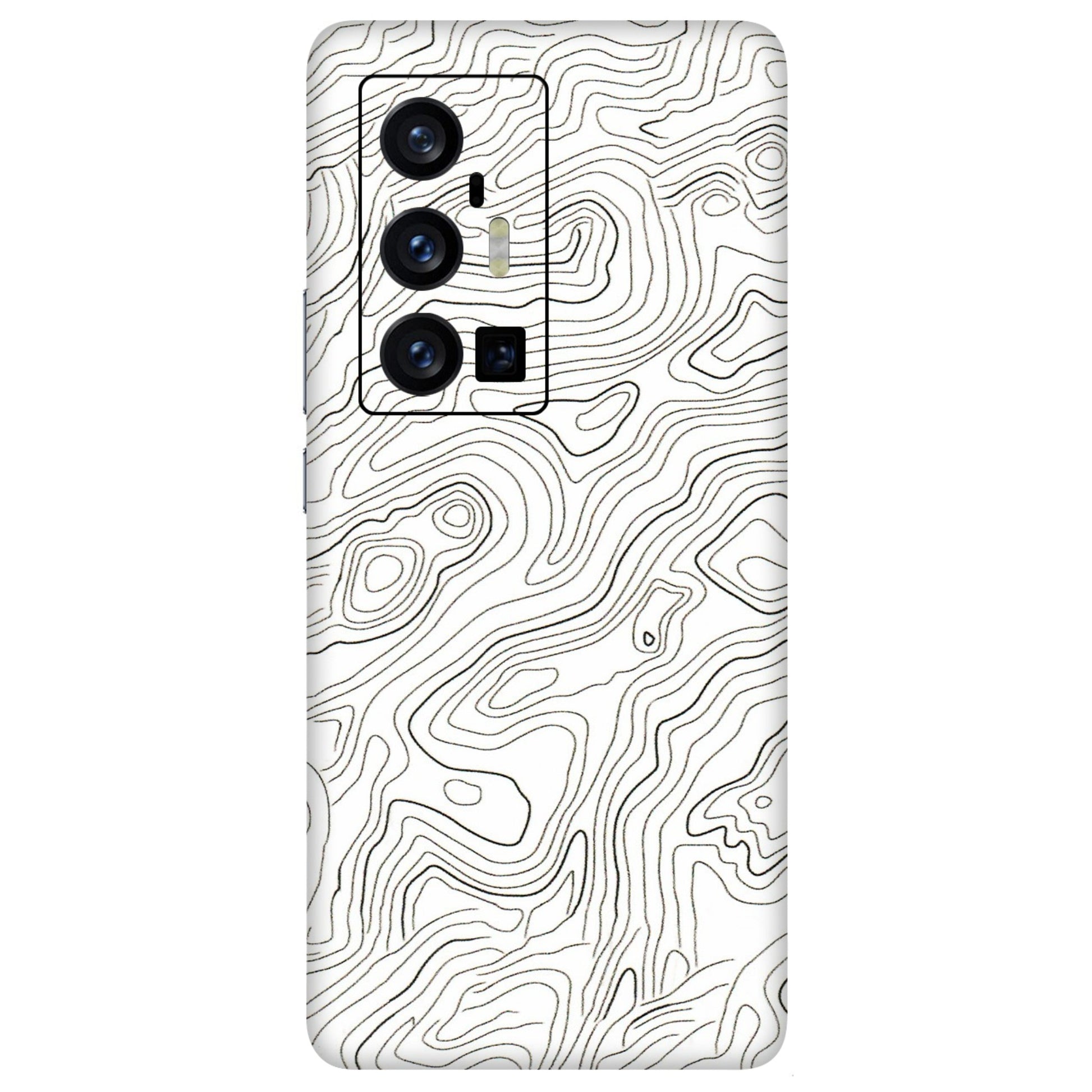 VIVO Z/V/X/T/U/S Series Phone Skins (All Models) - White Black Swirls - 3D Embossed Finish (L-219) Vivo X70 Pro Plus (5G)