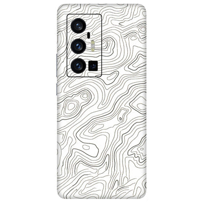 VIVO Z/V/X/T/U/S Series Phone Skins (All Models) - White Black Swirls - 3D Embossed Finish (L-219) Vivo X70 Pro Plus (5G)