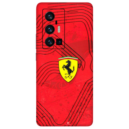 VIVO Z/V/X/T/U/S Series Phone Skins (All Models) - Red Ferrari Logo Stylish - 3D Embossed Finish (L-238) Vivo X70 Pro Plus (5G)