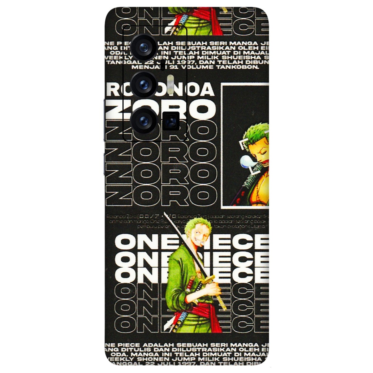 VIVO Z/V/X/T/U/S Series Phone Skins (All Models) - One Piece Zoro - 3D Embossed Finish (L-250) Vivo X70 Pro Plus (5G)