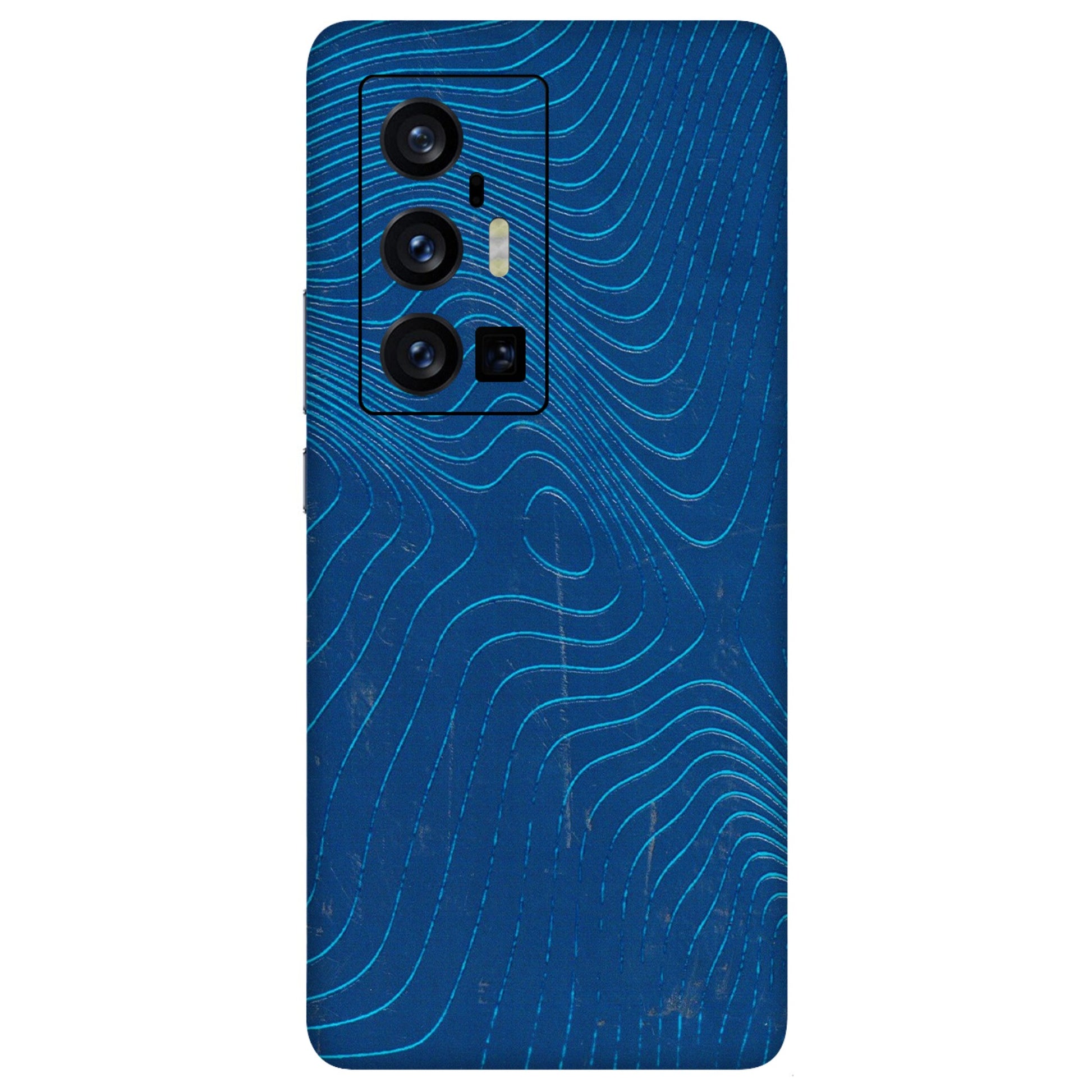 VIVO Z/V/X/T/U/S Series Phone Skins (All Models) - Abstract Blue Line Map - 3D Embossed Finish (L-272) Vivo X70 Pro Plus (5G)