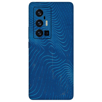 VIVO Z/V/X/T/U/S Series Phone Skins (All Models) - Abstract Blue Line Map - 3D Embossed Finish (L-272) Vivo X70 Pro Plus (5G)