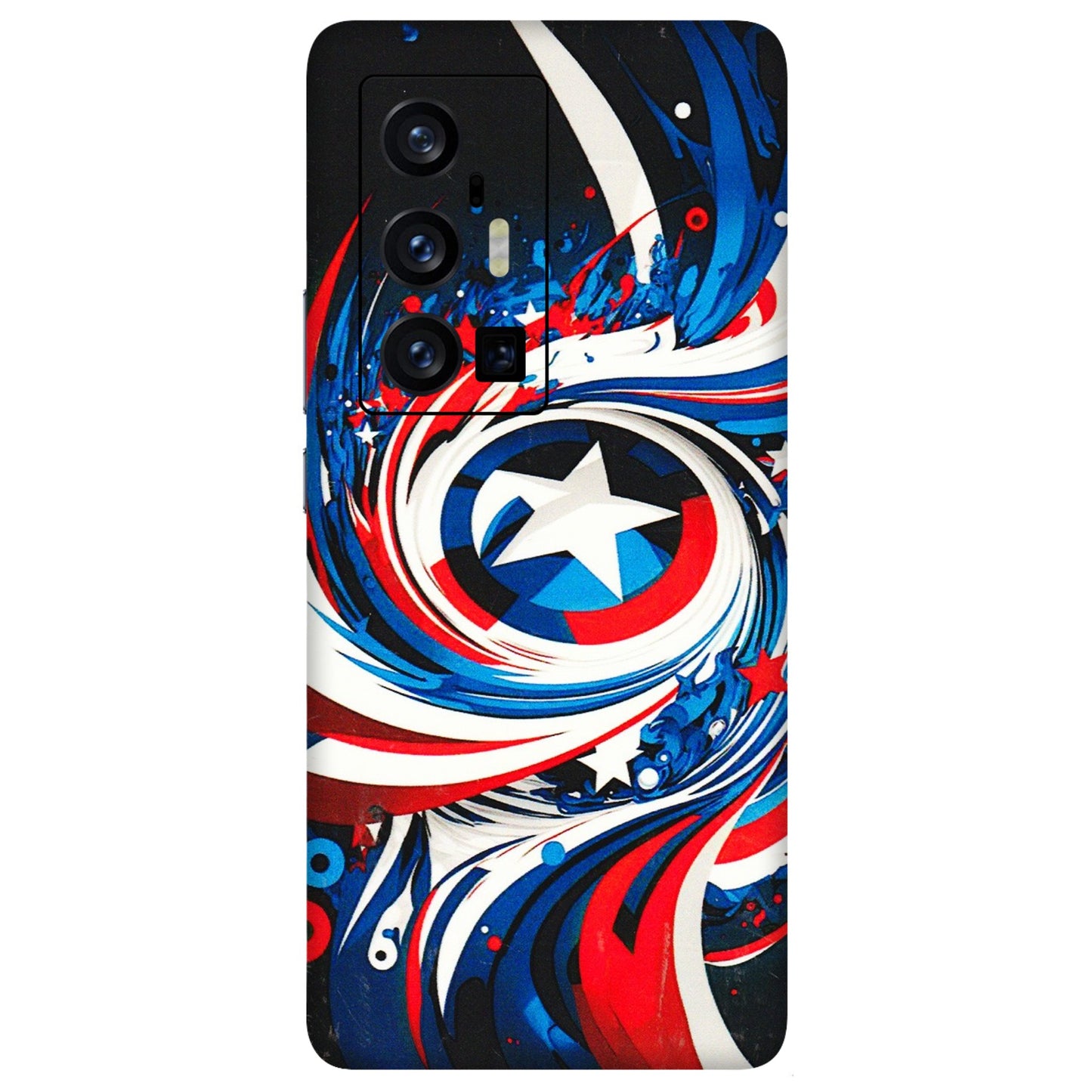 VIVO Z/V/X/T/U/S Series Phone Skins (All Models) - Captain America Logo - 3D Embossed Finish (L-307) Vivo X70 Pro Plus (5G)