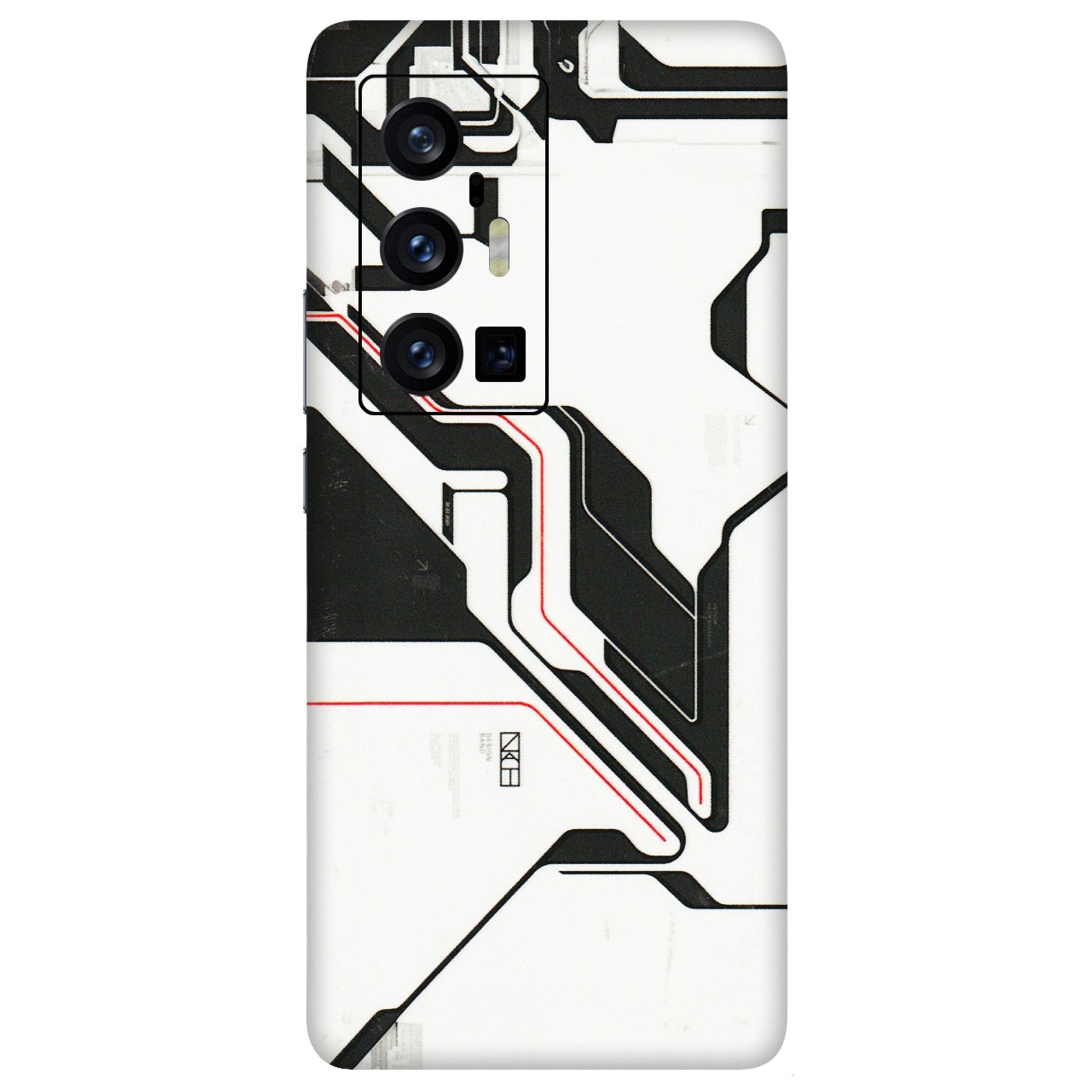 VIVO Z/V/X/T/U/S Series Phone Skins (All Models) - White Techy Logo - 3D Embossed Finish (L-312) Vivo X70 Pro Plus (5G)