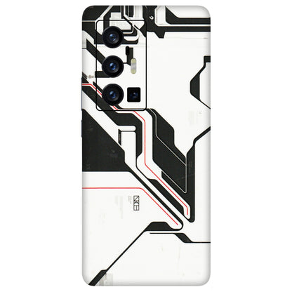 VIVO Z/V/X/T/U/S Series Phone Skins (All Models) - White Techy Logo - 3D Embossed Finish (L-312) Vivo X70 Pro Plus (5G)