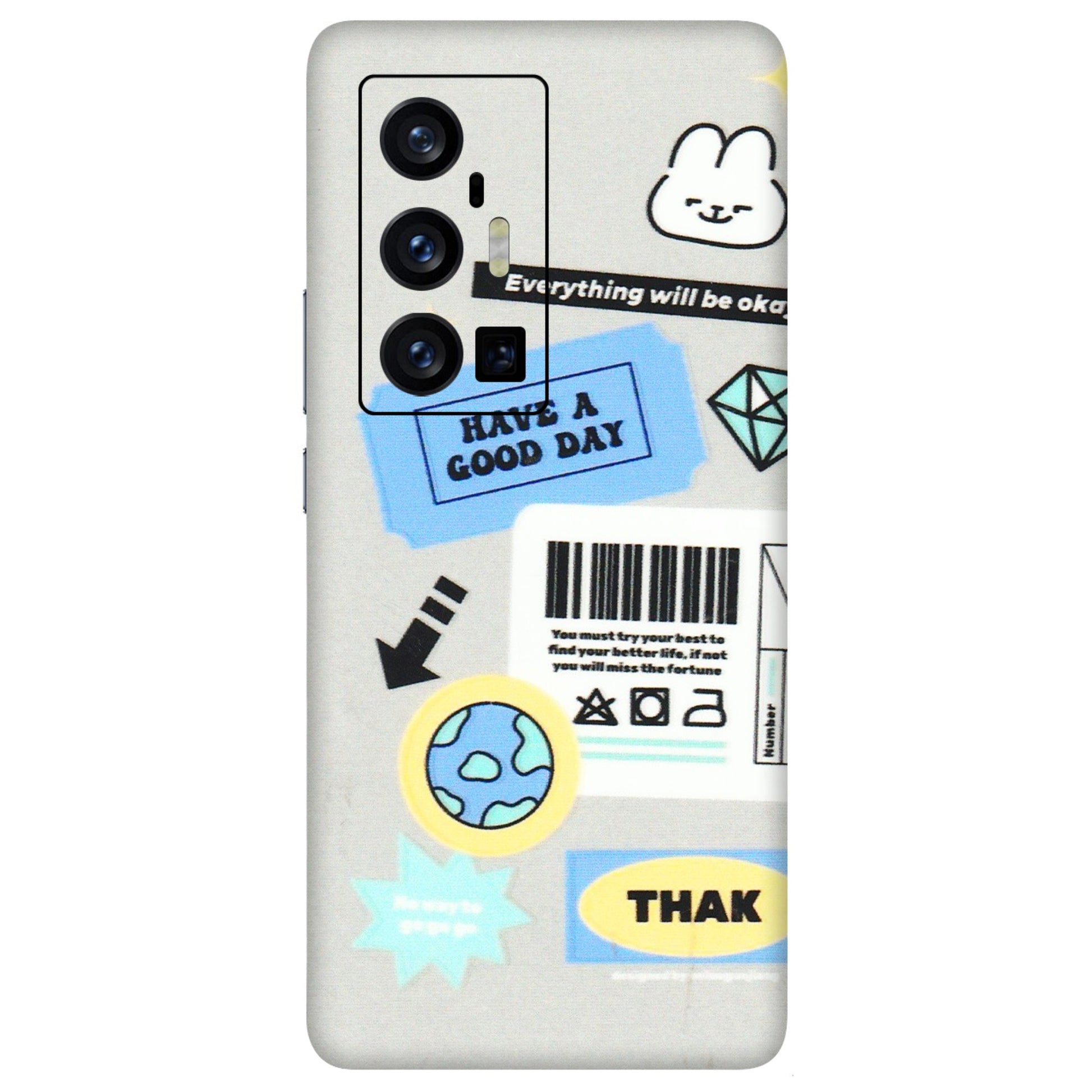 VIVO Z/V/X/T/U/S Series Phone Skins (All Models) - Will Be Okay Design - 3D Embossed Finish (L-316) Vivo X70 Pro Plus (5G)