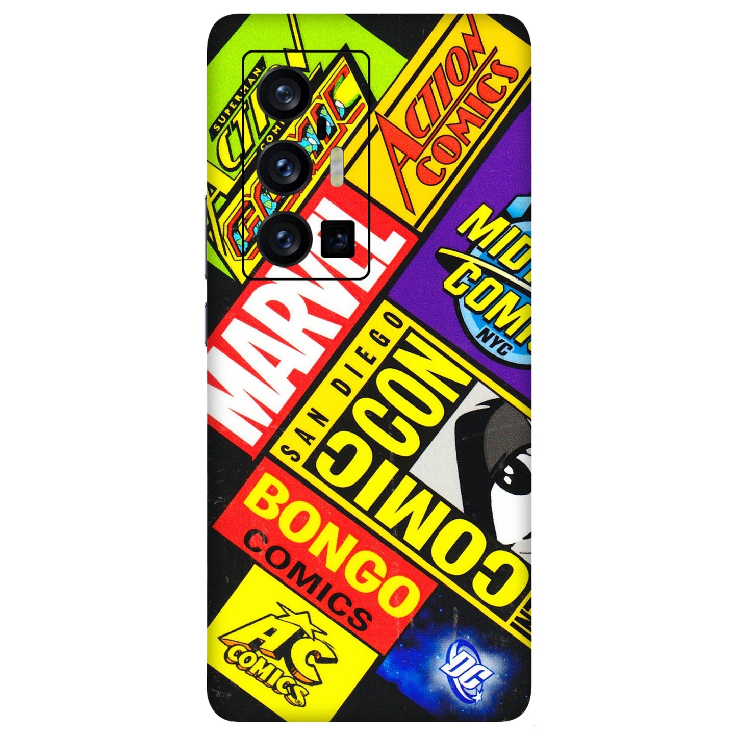 VIVO Z/V/X/T/U/S Series Phone Skins (All Models) - Bongo Comic Con - 3D Embossed Finish (L-325) Vivo X70 Pro Plus (5G)