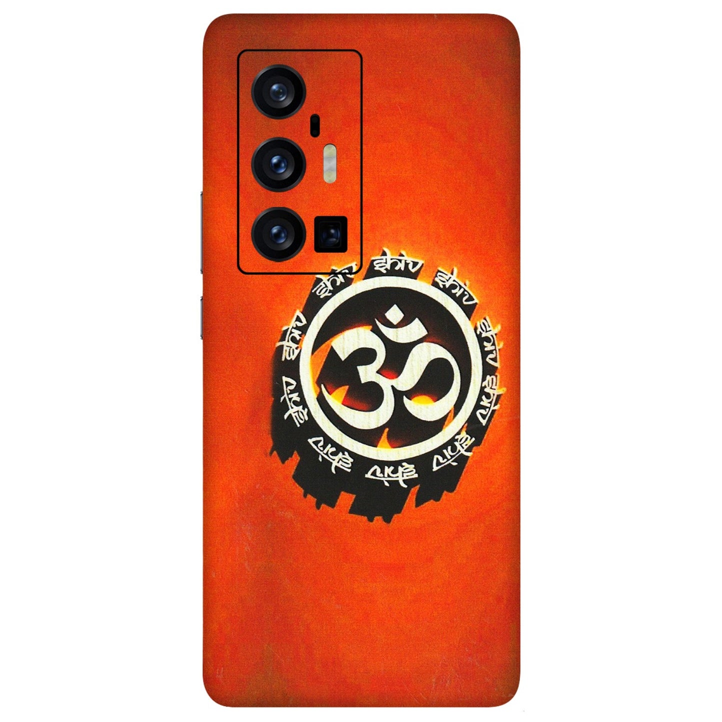 VIVO Z/V/X/T/U/S Series Phone Skins (All Models) - Aum Shiv Orange - 3D Embossed Finish (L-32) Vivo X70 Pro Plus (5G)