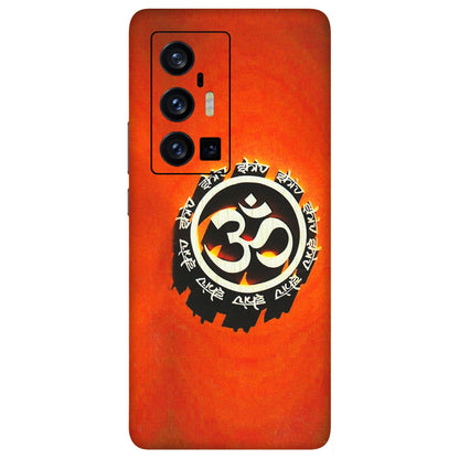 VIVO Z/V/X/T/U/S Series Phone Skins (All Models) - Aum Shiv Orange - 3D Embossed Finish (L-32) Vivo X70 Pro Plus (5G)
