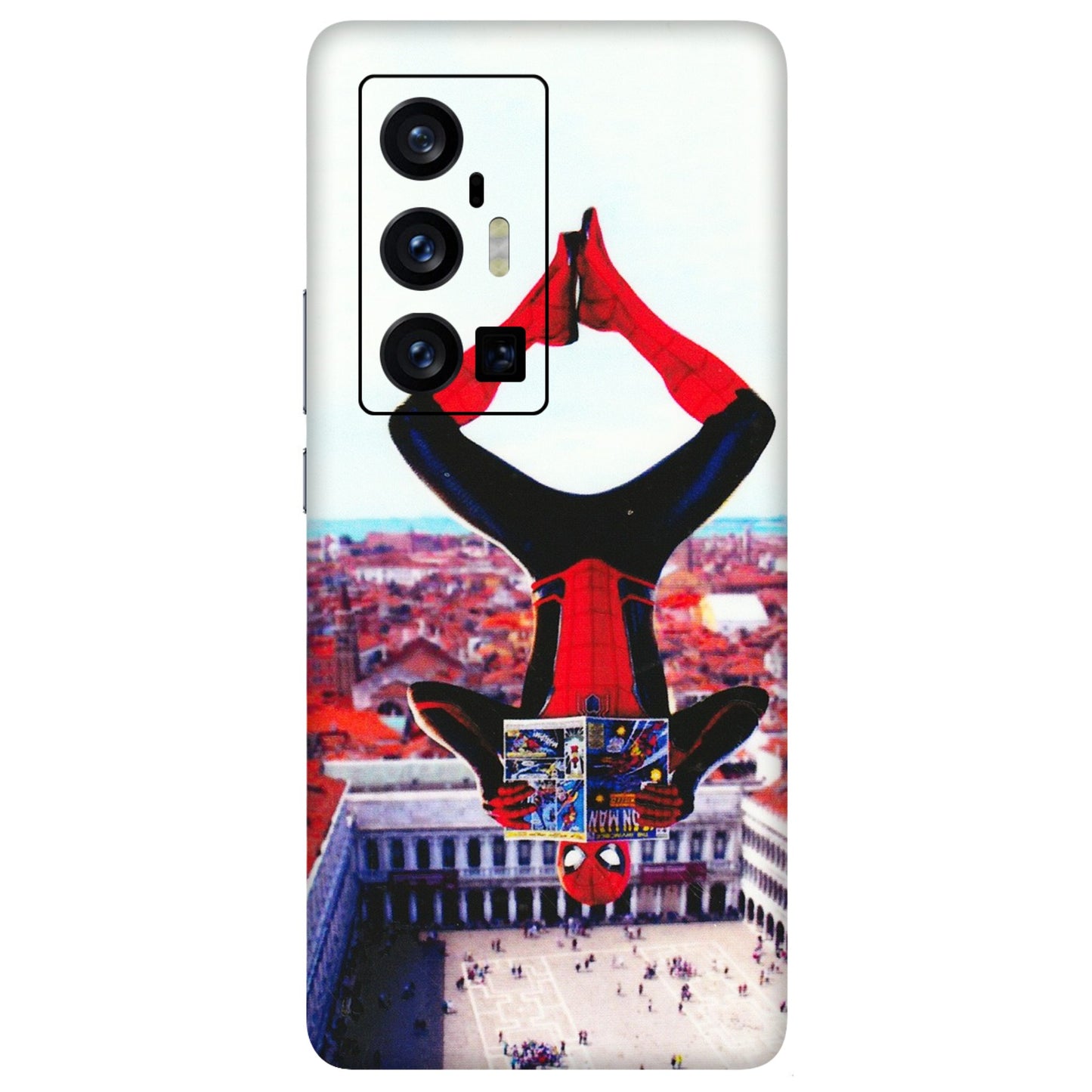 VIVO Z/V/X/T/U/S Series Phone Skins (All Models) - Spiderman Hanging - 3D Embossed Finish (L-53) Vivo X70 Pro Plus (5G)