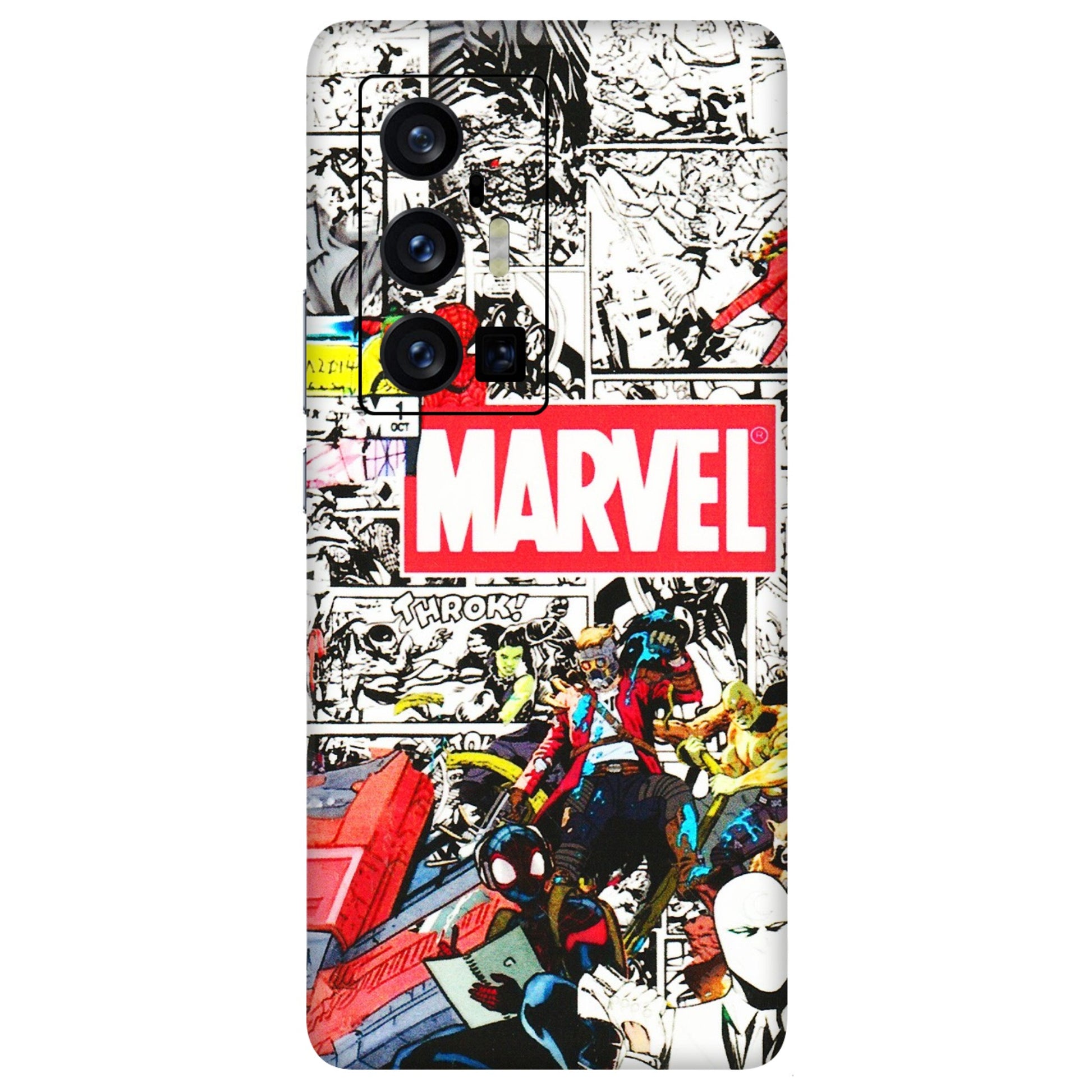 VIVO Z/V/X/T/U/S Series Phone Skins (All Models) - Marvel Colorful Comic - 3D Embossed Finish (L-64) Vivo X70 Pro Plus (5G)