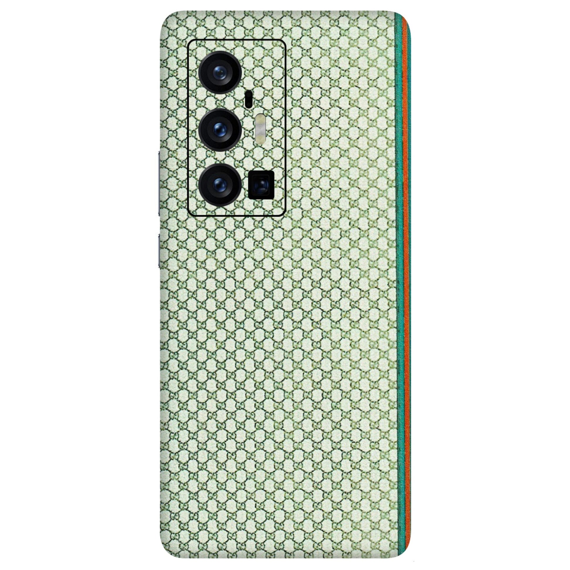 VIVO Z/V/X/T/U/S Series Phone Skins (All Models) - Gucci Fabric Pattern - 3D Embossed Finish (L-73) Vivo X70 Pro Plus (5G)