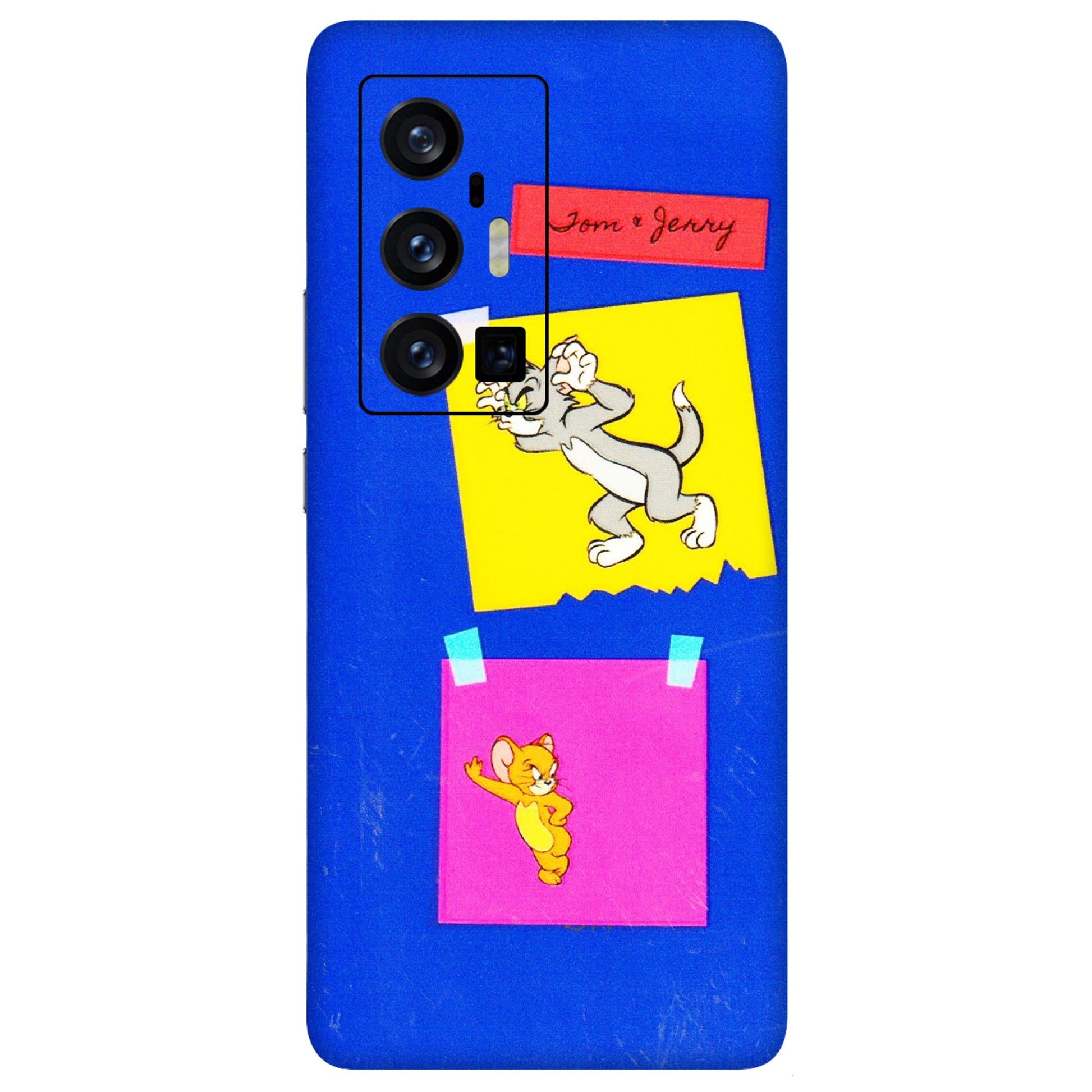 VIVO Z/V/X/T/U/S Series Phone Skins (All Models) - Tom N Jerry Sticky Notes - 3D Embossed Finish (L-88) Vivo X70 Pro Plus (5G)
