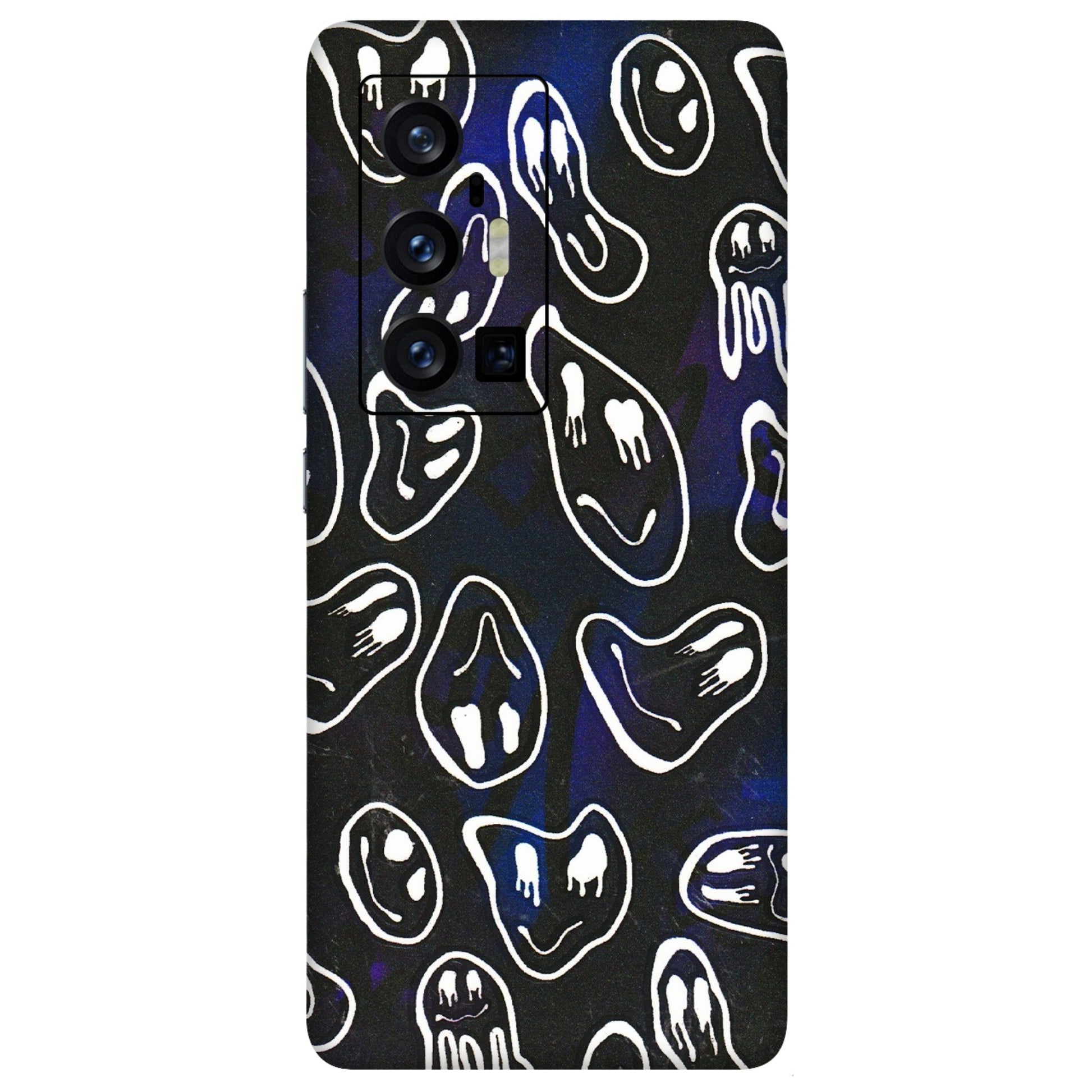 VIVO Z/V/X/T/U/S Series Phone Skins (All Models) - Distorted Smileys - 3D Embossed Finish (L-92) Vivo X70 Pro Plus (5G)