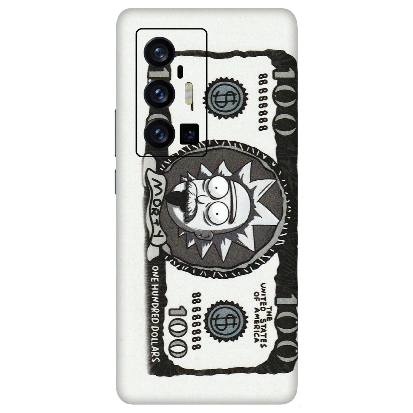 VIVO Z/V/X/T/U/S Series Phone Skins (All Models) - Rick And Morty Hundred Dollar Anime - Matte Finish (M-161) Vivo X70 Pro Plus (5G)