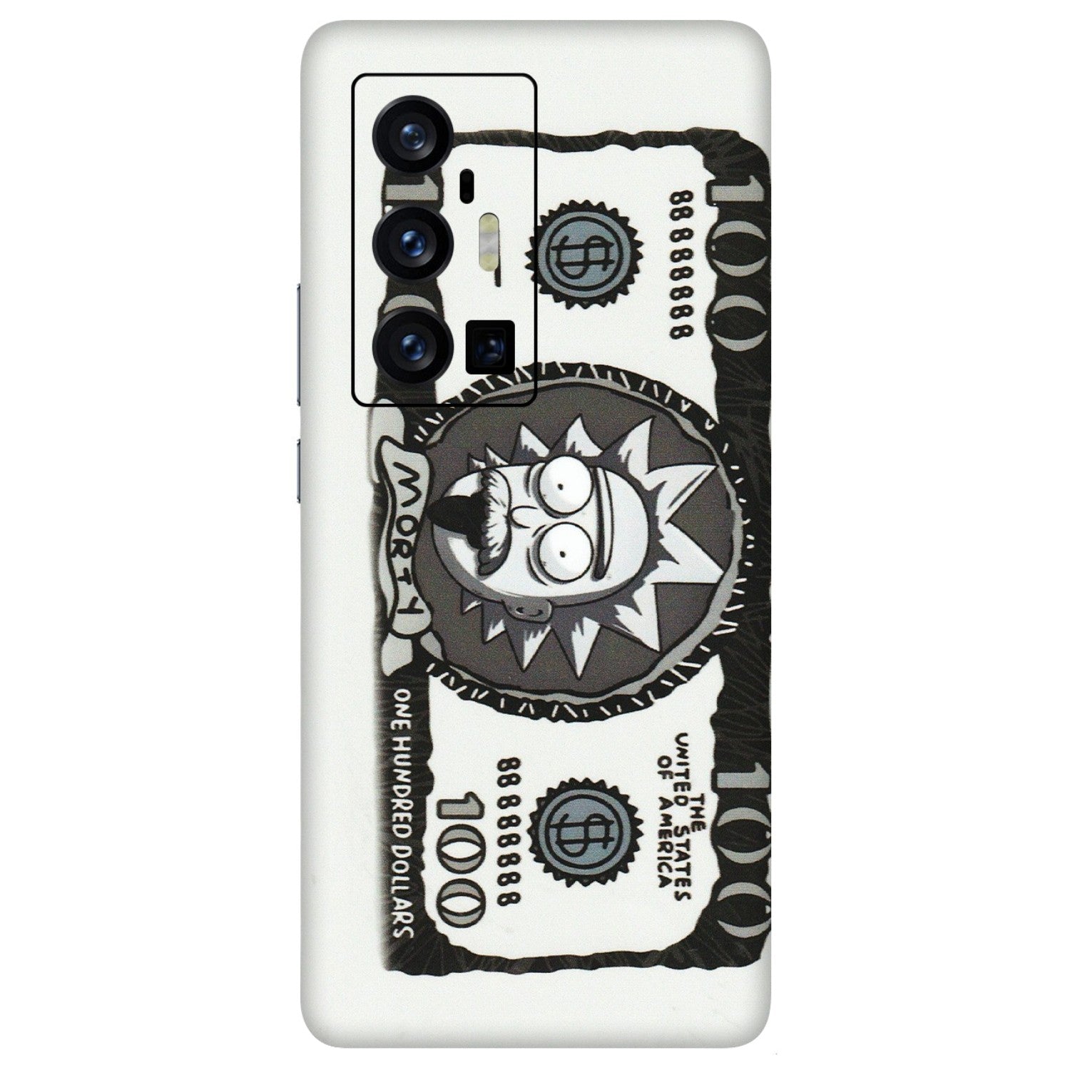 VIVO Z/V/X/T/U/S Series Phone Skins (All Models) - Rick And Morty Hundred Dollar Anime - Matte Finish (M-161) Vivo X70 Pro Plus (5G)