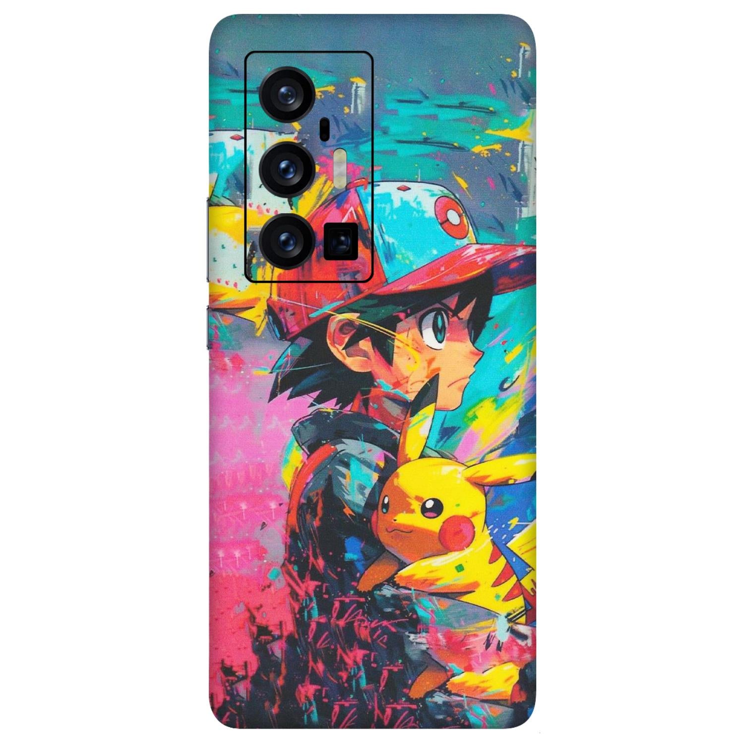 VIVO Z/V/X/T/U/S Series Phone Skins (All Models) - Ash & Pikachu - Matte Finish (M-26) Vivo X70 Pro Plus (5G)