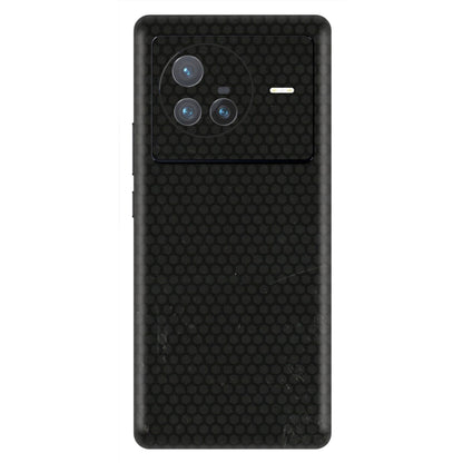 VIVO Z/V/X/T/U/S Series Phone Skins (All Models) - Black honeycomb - 3D Embossed Finish (L-114) Vivo X80 (5G)
