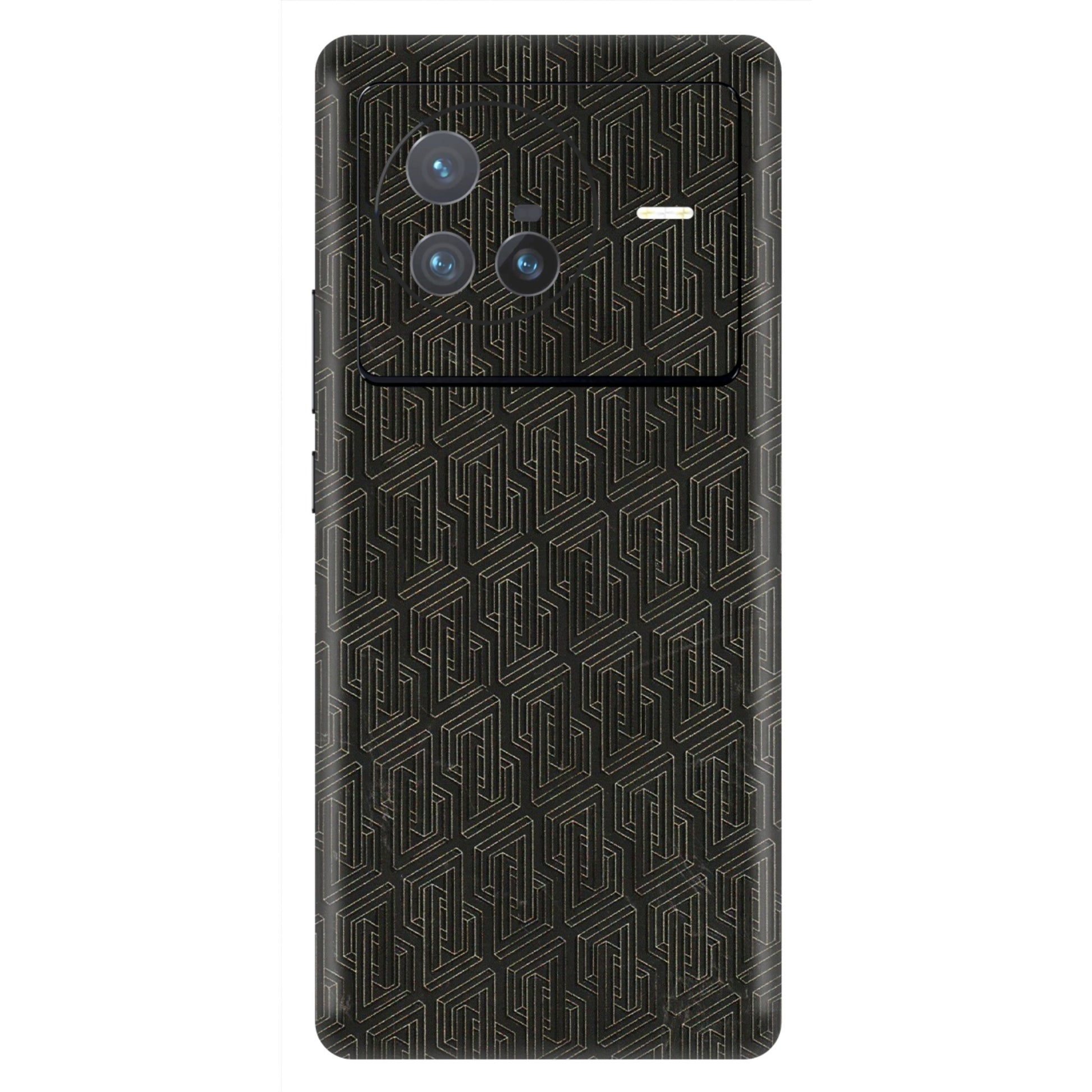 VIVO Z/V/X/T/U/S Series Phone Skins (All Models) - Black Abstract Pattern - 3D Embossed Finish (L-117) Vivo X80 (5G)